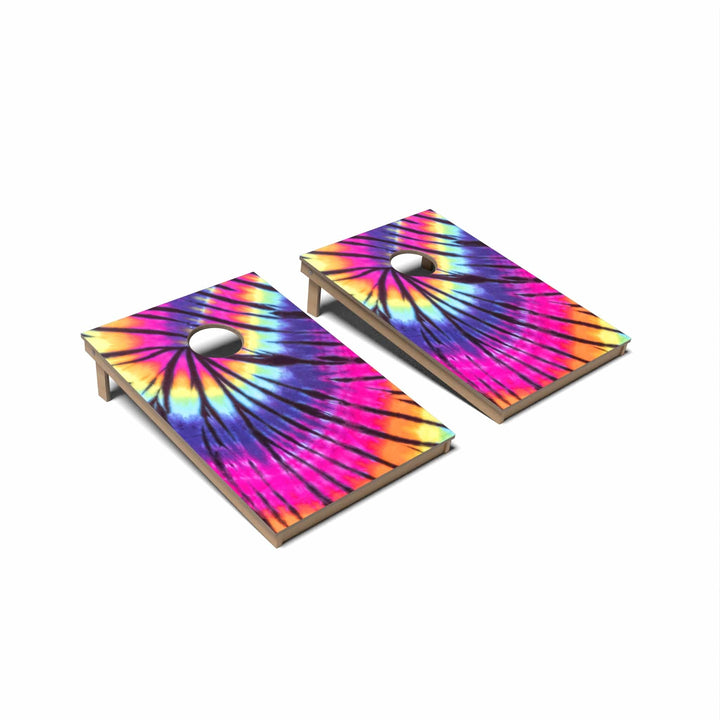 Slick Woody's Cornhole Co. Cornhole Board Zebra Swirl Tie Dye Cornhole Boards - Tailgate