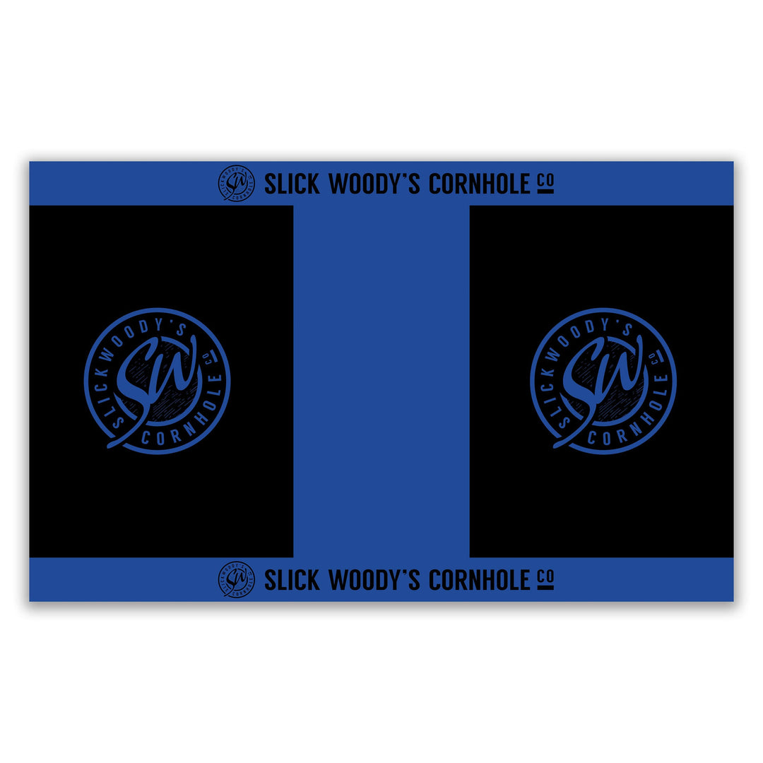 Slick Woody's Cornhole Co. Cornhole Pitch Pad Set Blue Black & Color SW Pitch Pad Set