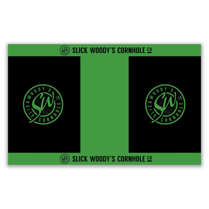 Slick Woody's Cornhole Co. Cornhole Pitch Pad Set Green Black & Color SW Pitch Pad Set