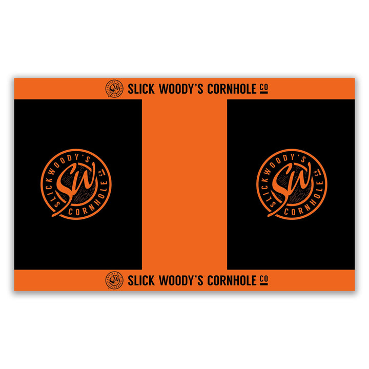 Slick Woody's Cornhole Co. Cornhole Pitch Pad Set Orange Black & Color SW Pitch Pad Set