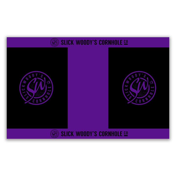 Slick Woody's Cornhole Co. Cornhole Pitch Pad Set Purple Black & Color SW Pitch Pad Set