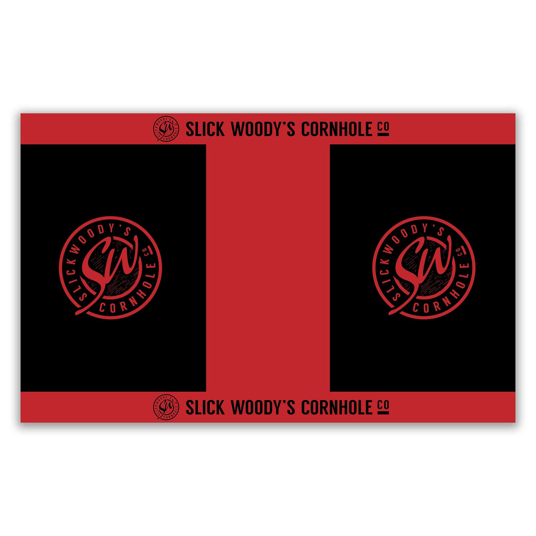 Slick Woody's Cornhole Co. Cornhole Pitch Pad Set Red Black & Color SW Pitch Pad Set