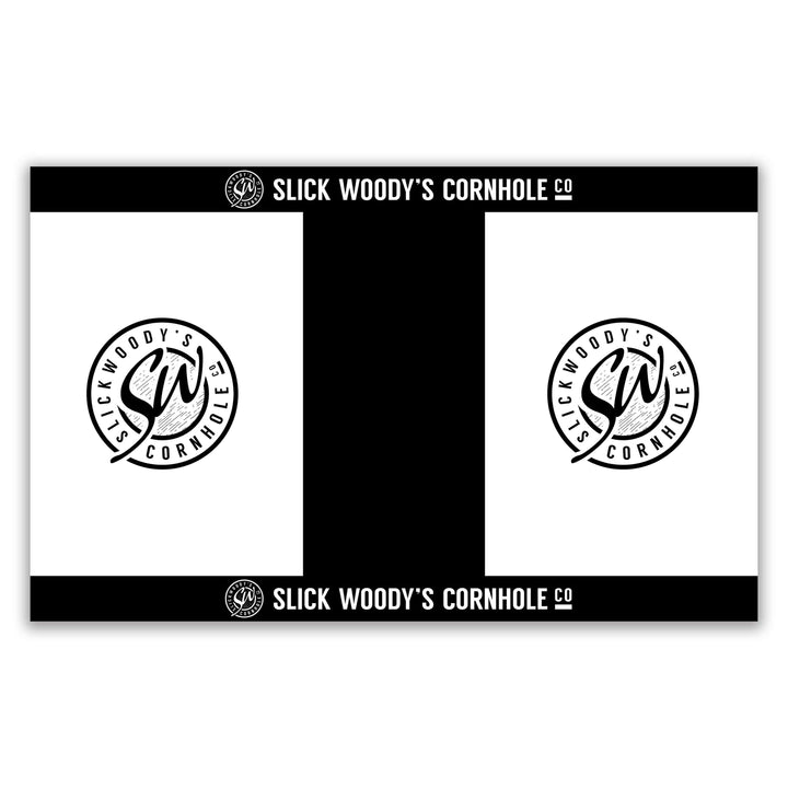 Slick Woody's Cornhole Co. Cornhole Pitch Pad Set White & Black SW Pitch Pad Set