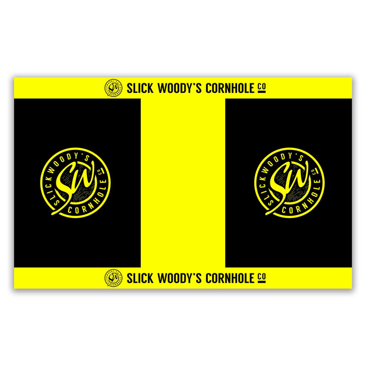 Slick Woody's Cornhole Co. Cornhole Pitch Pad Set Yellow Black & Color SW Pitch Pad Set