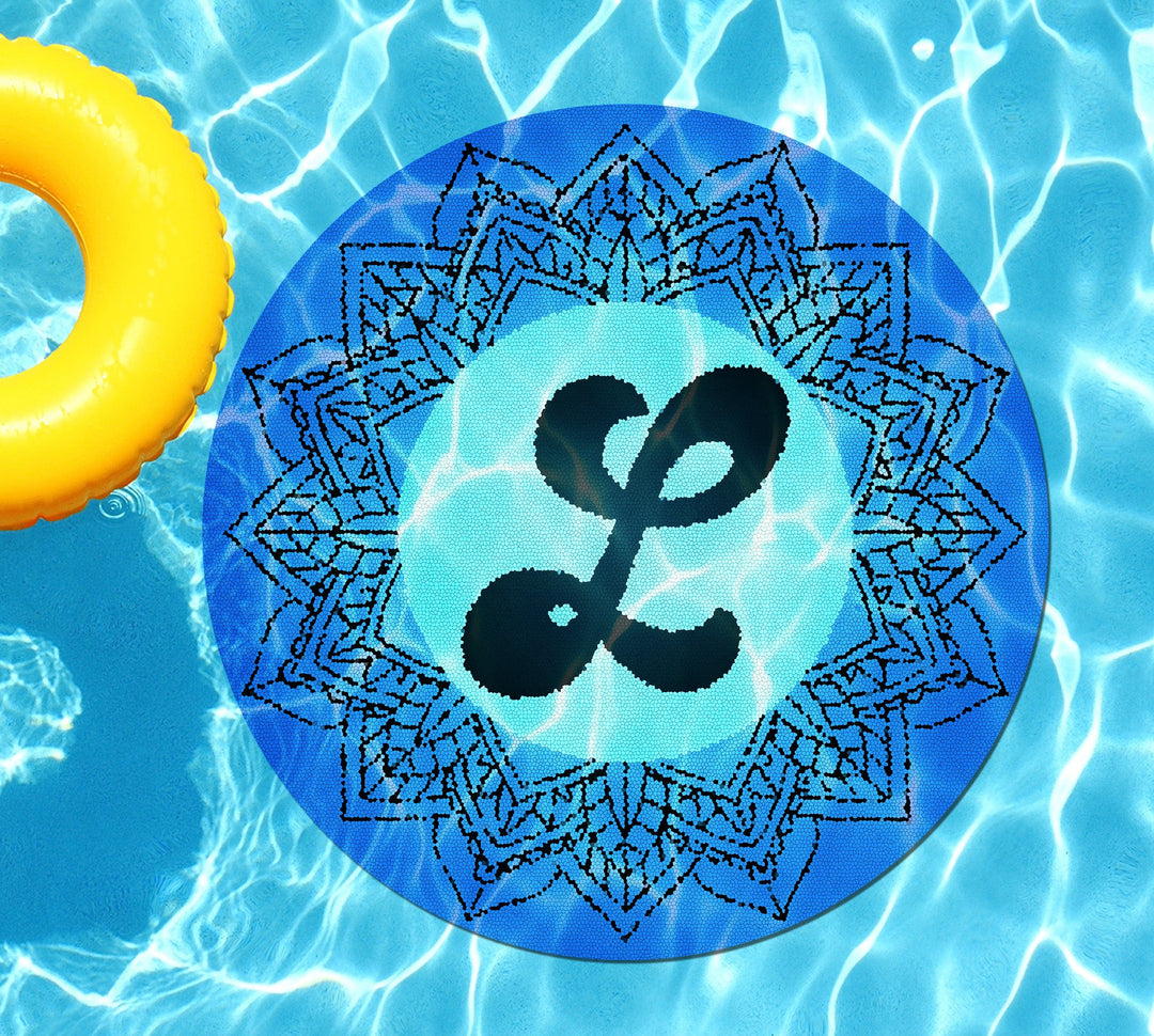Slick Woody's Cornhole Co. Monogram Pool Tattoo L Monogram Mandala Letter Underwater Pool Tattoo - 2.5'