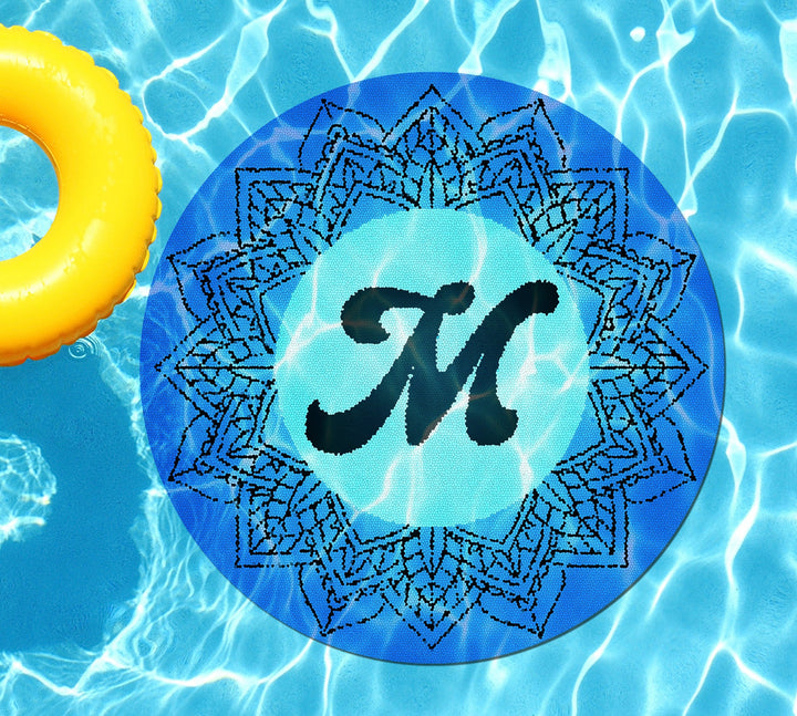 Slick Woody's Cornhole Co. Monogram Pool Tattoo M Monogram Mandala Letter Underwater Pool Tattoo - 2.5'