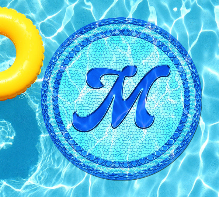 Slick Woody's Cornhole Co. Monogram Pool Tattoo M Monogram Tiled Letter Underwater Pool Tattoo - 2.5'