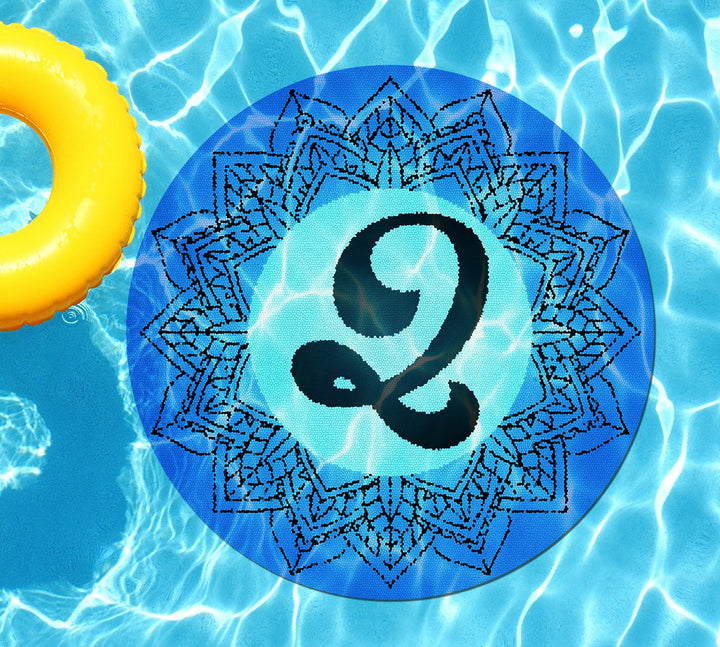 Slick Woody's Cornhole Co. Monogram Pool Tattoo Q Monogram Mandala Letter Underwater Pool Tattoo - 2.5'