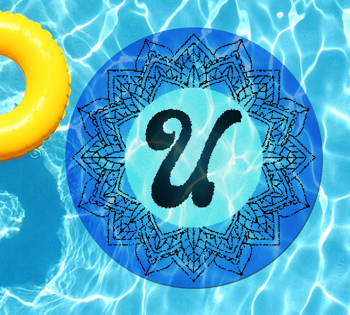 Slick Woody's Cornhole Co. Monogram Pool Tattoo U Monogram Mandala Letter Underwater Pool Tattoo - 2.5'