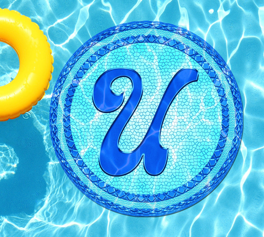 Slick Woody's Cornhole Co. Monogram Pool Tattoo U Monogram Tiled Letter Underwater Pool Tattoo - 5'