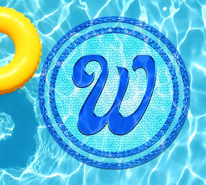 Slick Woody's Cornhole Co. Monogram Pool Tattoo W Monogram Tiled Letter Underwater Pool Tattoo - 5'