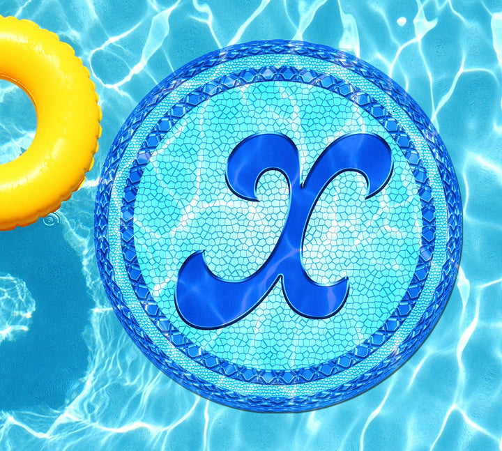 Slick Woody's Cornhole Co. Monogram Pool Tattoo X Monogram Tiled Letter Underwater Pool Tattoo - 2.5'