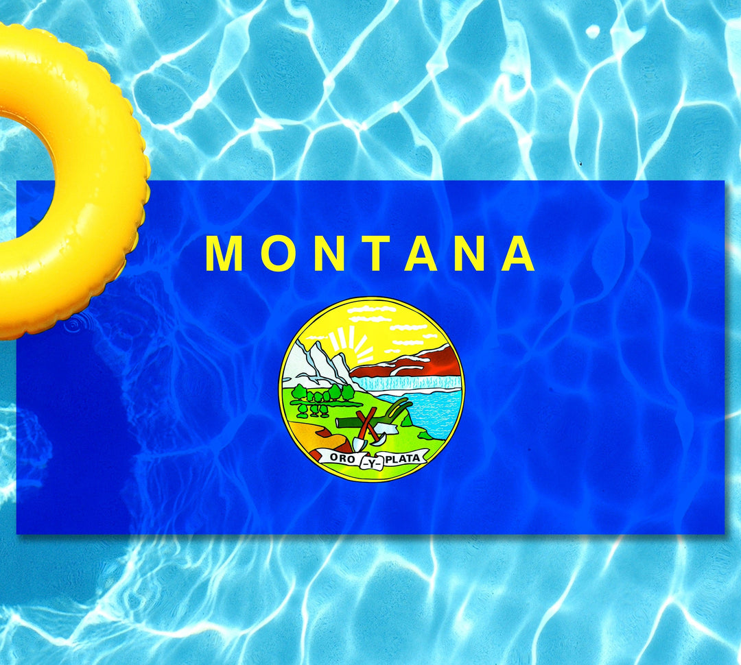 Slick Woody's Cornhole Co. Montana State Flag Underwater Pool Mat