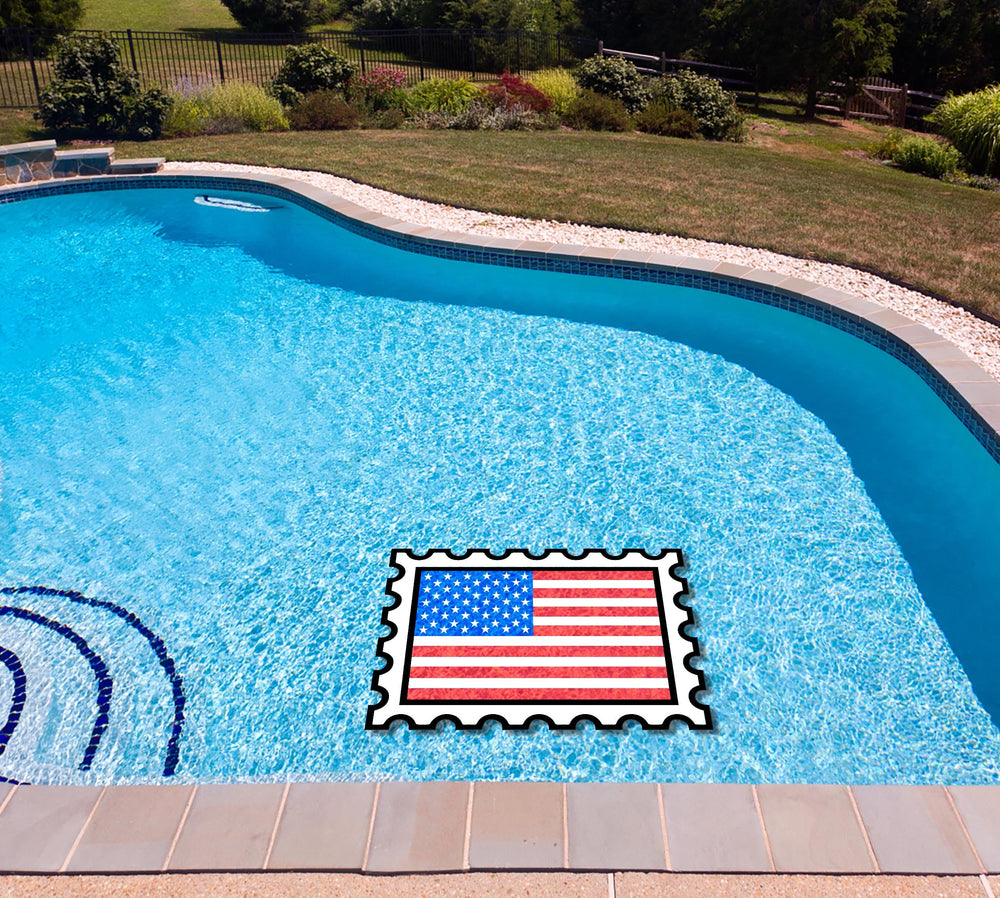Slick Woody's Cornhole Co. Patriotic Pool Tattoo American Flag Stamp Underwater Pool Mat Tattoo