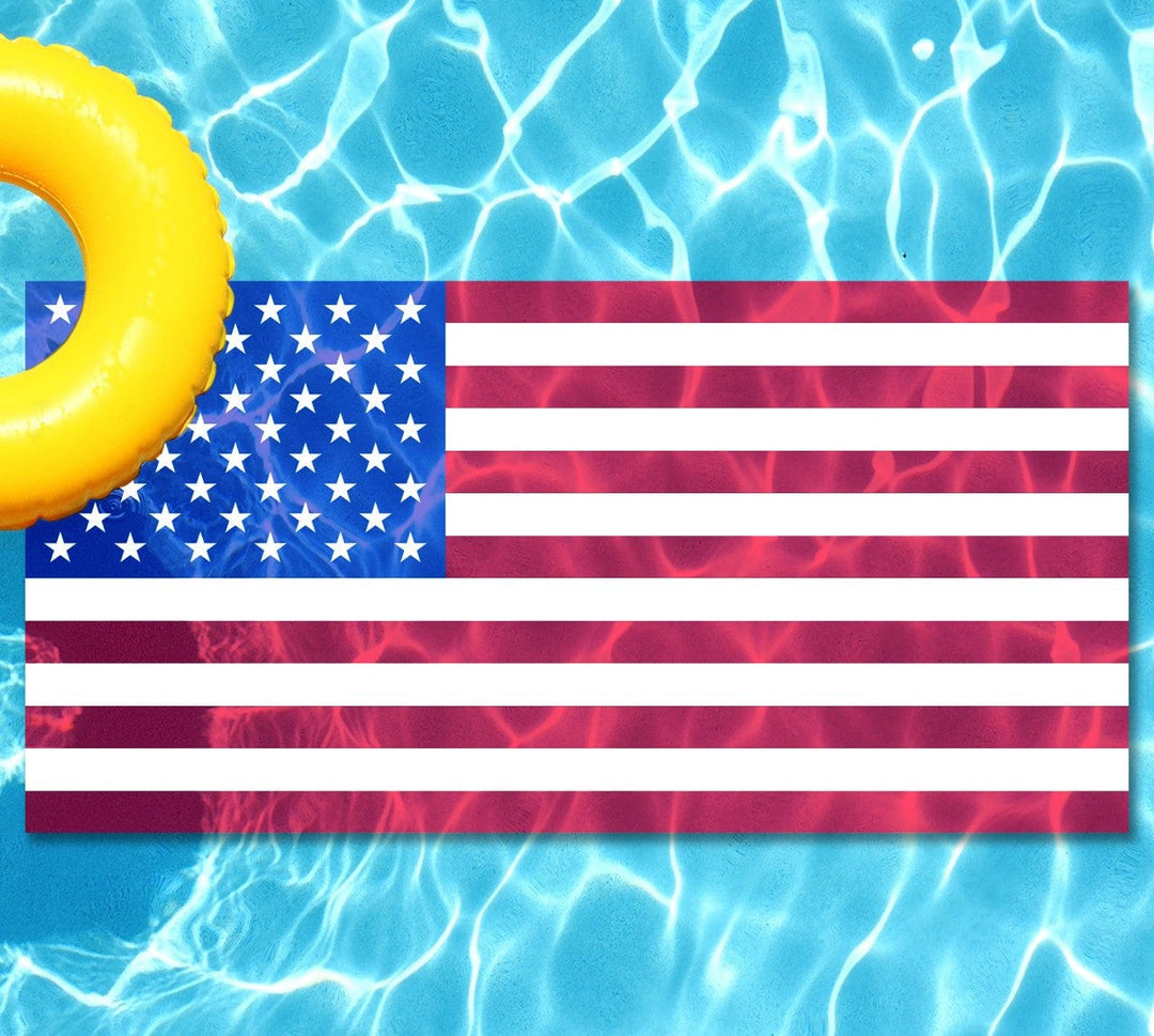 Slick Woody's Cornhole Co. Patriotic Pool Tattoo American Flag Underwater Pool Mat