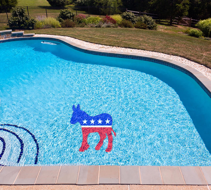 Slick Woody's Cornhole Co. Patriotic Pool Tattoo Democratic Party Underwater Pool Mat Tattoo