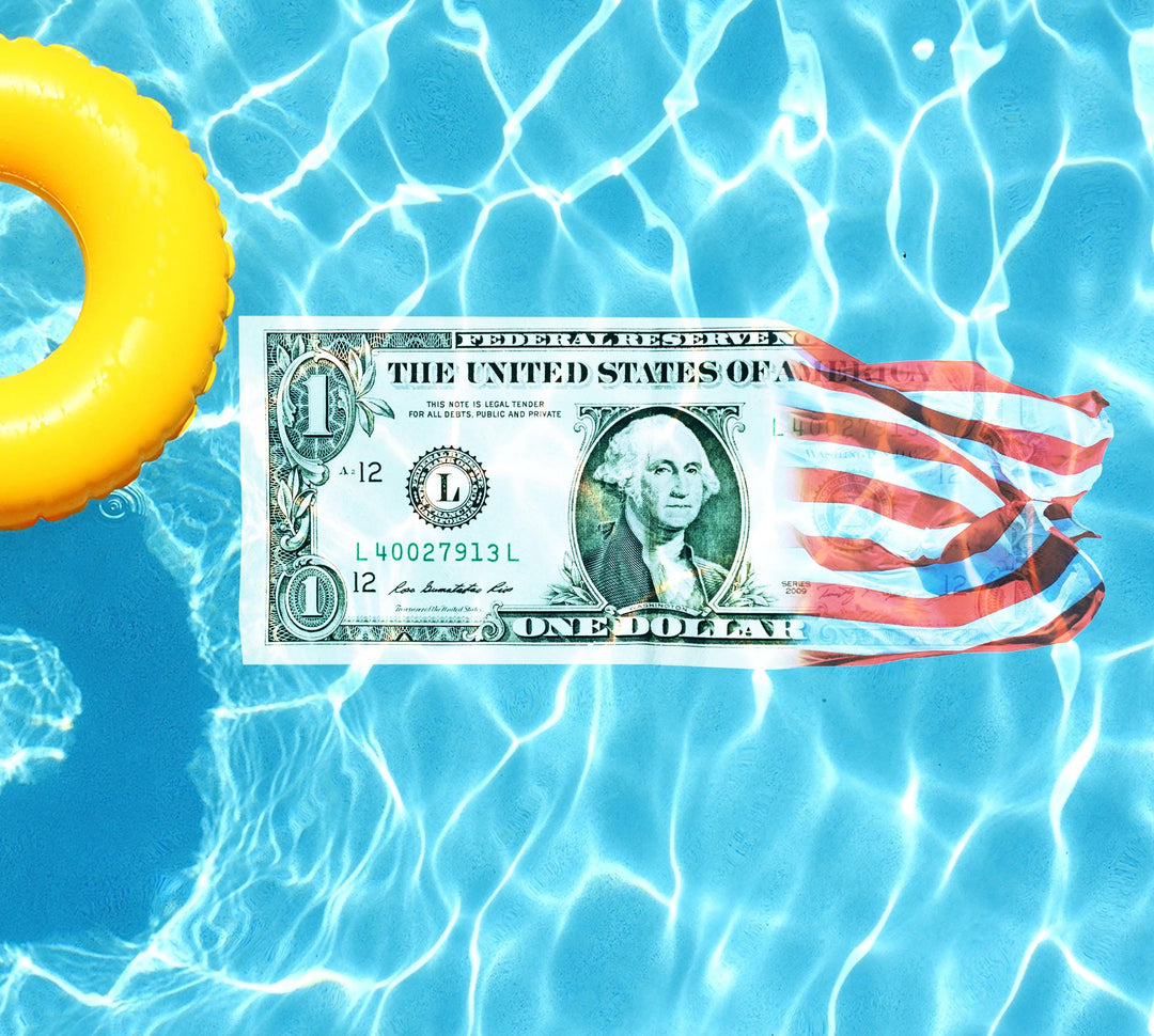 Slick Woody's Cornhole Co. Patriotic Pool Tattoo Dollar Flag Underwater Pool Mat Tattoo