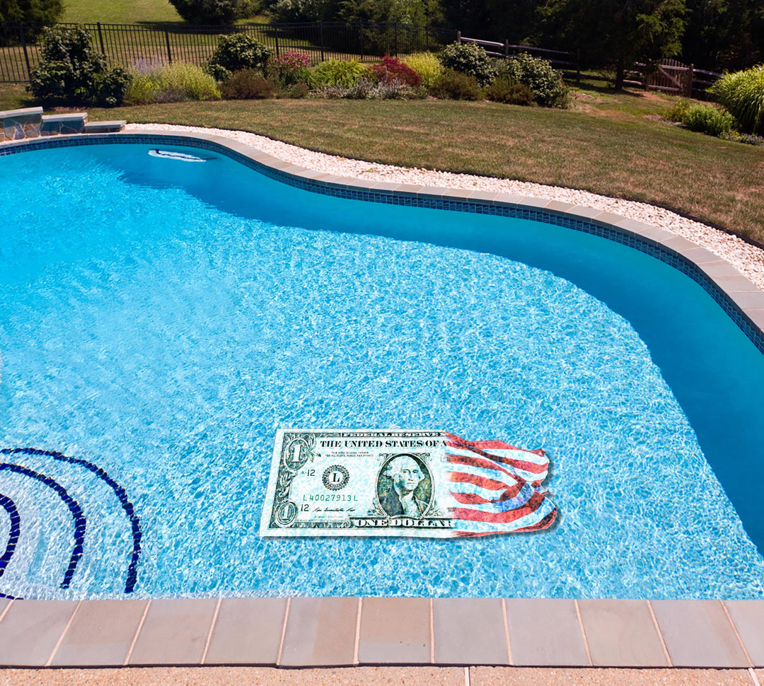 Slick Woody's Cornhole Co. Patriotic Pool Tattoo Dollar Flag Underwater Pool Mat Tattoo