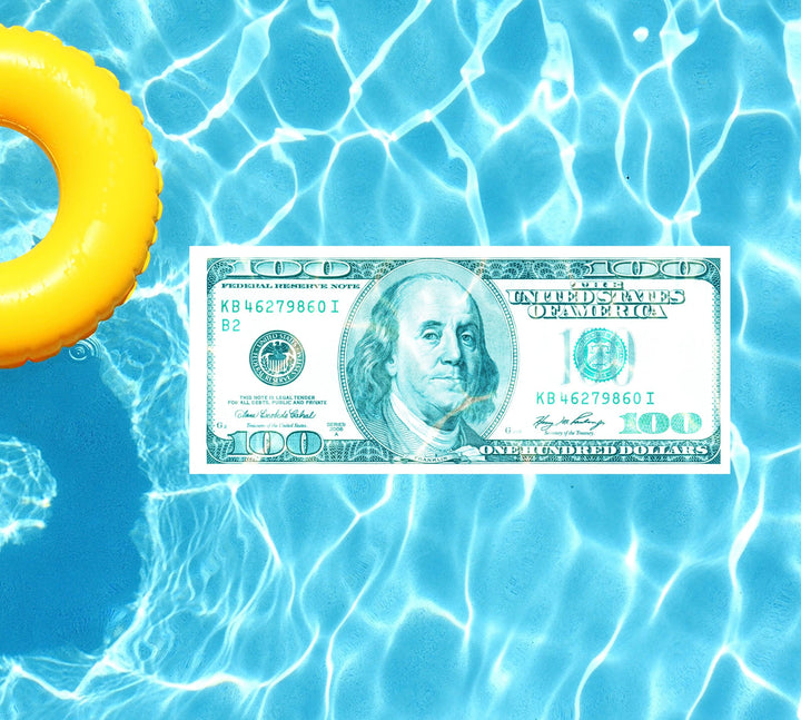 Slick Woody's Cornhole Co. Patriotic Pool Tattoo Hundred Dollar Bill Underwater Pool Mat Tattoo