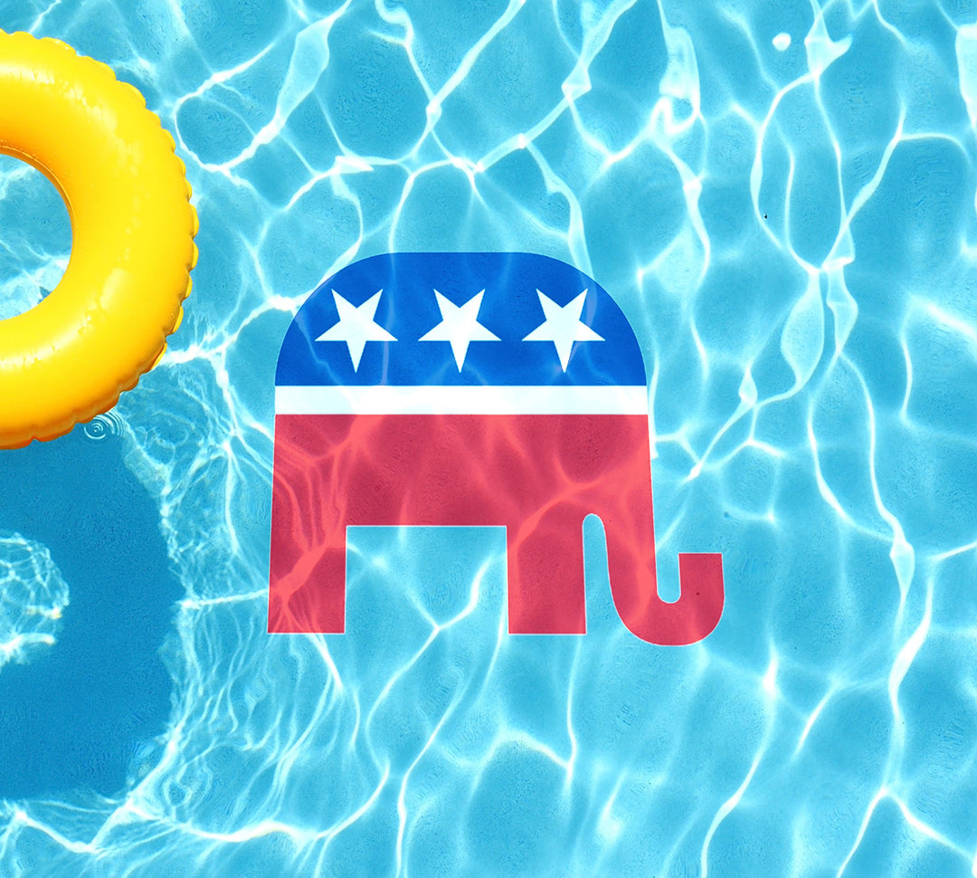 Slick Woody's Cornhole Co. Patriotic Pool Tattoo Republican Party Underwater Pool Mat Tattoo