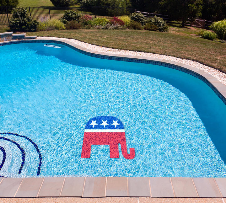 Slick Woody's Cornhole Co. Patriotic Pool Tattoo Republican Party Underwater Pool Mat Tattoo