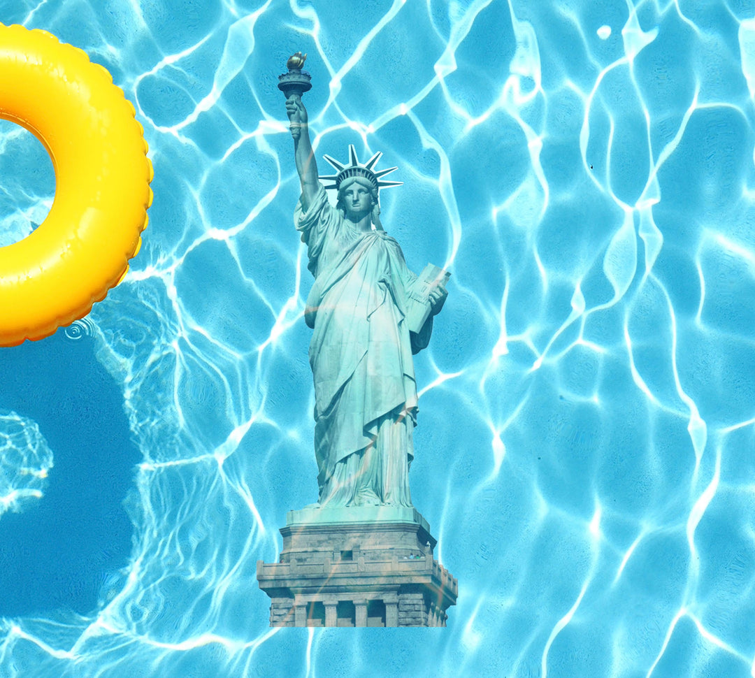 Slick Woody's Cornhole Co. Patriotic Pool Tattoo Statue of Liberty Underwater Pool Mat Tattoo