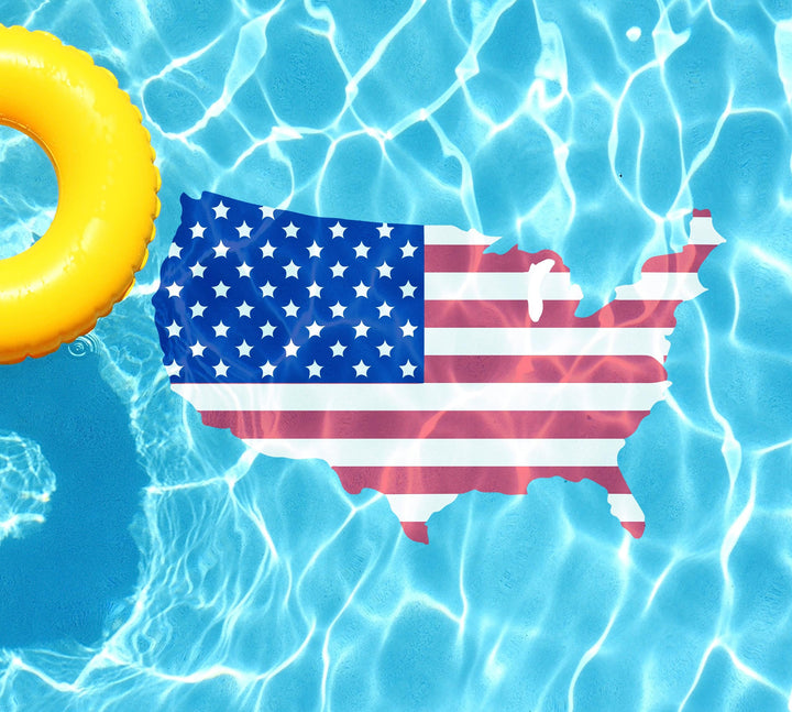 Slick Woody's Cornhole Co. Patriotic Pool Tattoo USA Flag Underwater Pool Mat Tattoo