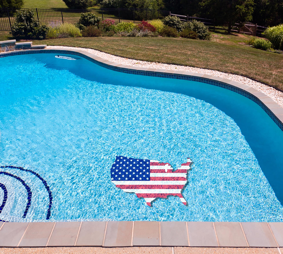 Slick Woody's Cornhole Co. Patriotic Pool Tattoo USA Flag Underwater Pool Mat Tattoo
