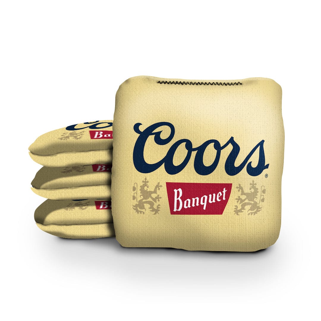 Slick Woody's Cornhole Co. Pro Style Cornhole Bags Coors Banquet Gold Beer Brand Cornhole Bags