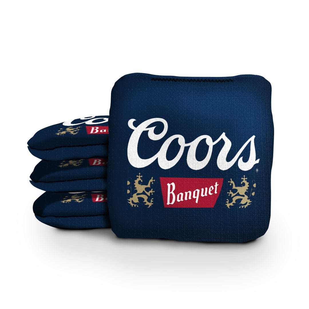 Slick Woody's Cornhole Co. Pro Style Cornhole Bags Coors Banquet Navy Beer Brand Cornhole Bags