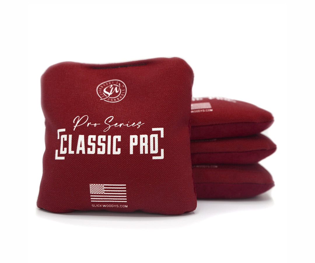 Slick Woody's Cornhole Co. Pro Style Cornhole Bags Maroon SW Classic Pro Cornhole Bags