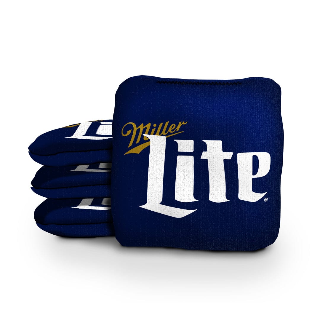 Slick Woody's Cornhole Co. Pro Style Cornhole Bags Miller Lite Blue Beer Brand Cornhole Bags