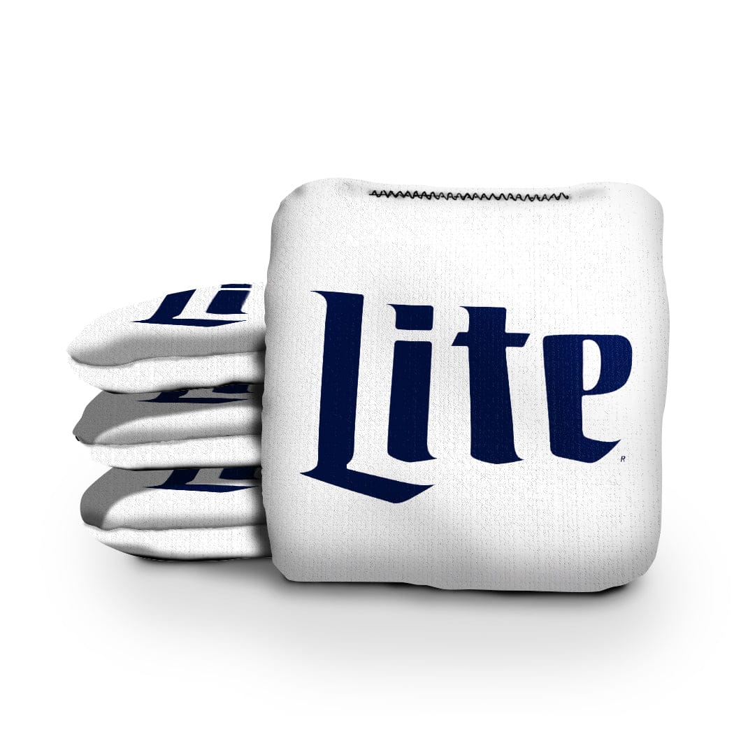 Slick Woody's Cornhole Co. Pro Style Cornhole Bags Miller Lite White Beer Brand Cornhole Bags