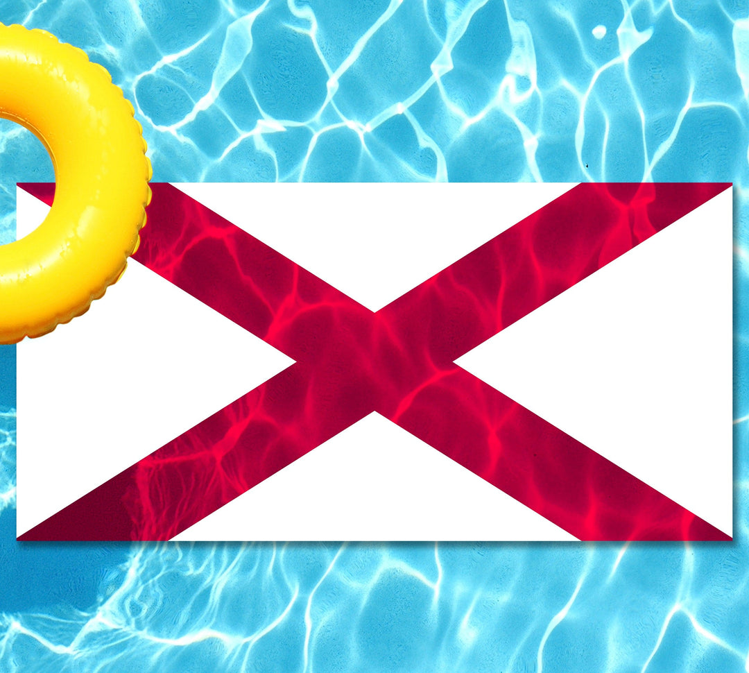 Slick Woody's Cornhole Co. State Flag Pool Tattoo Alabama State Flag Underwater Pool Mat Tattoo