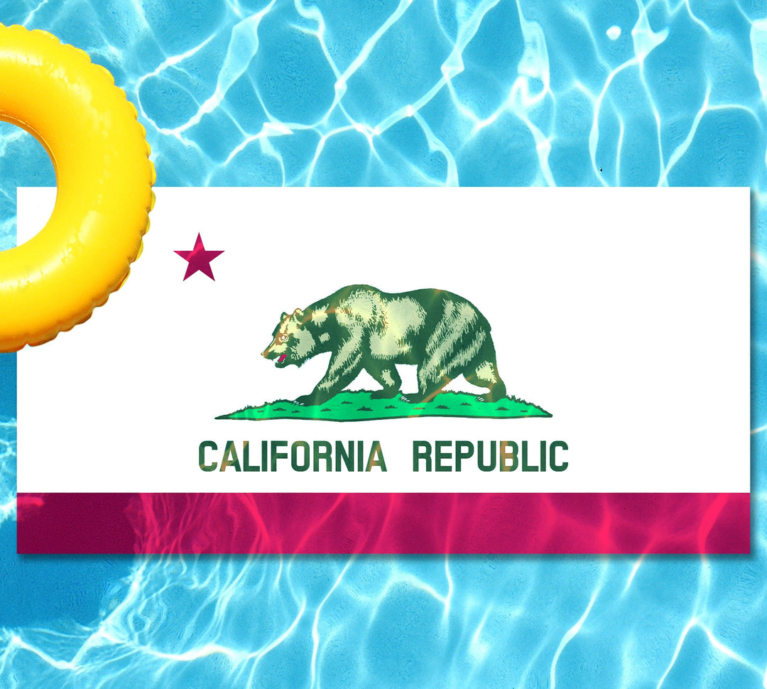 Slick Woody's Cornhole Co. State Flag Pool Tattoo California State Flag Underwater Pool Mat