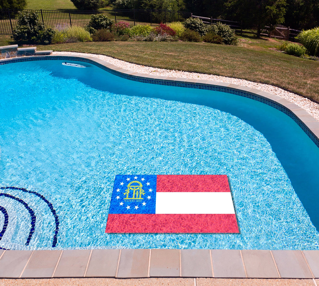 Slick Woody's Cornhole Co. State Flag Pool Tattoo Georgia State Flag Underwater Pool Mat