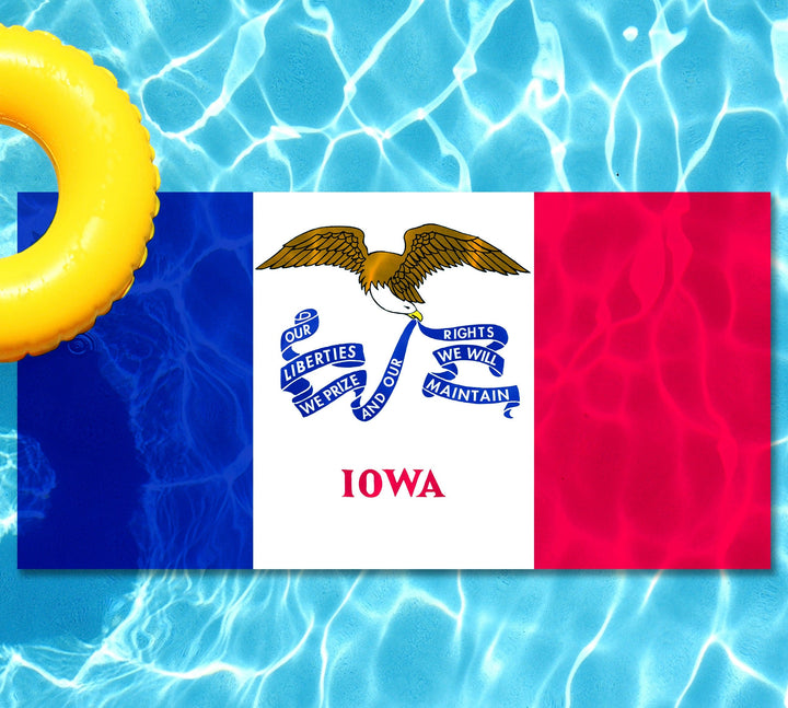 Slick Woody's Cornhole Co. State Flag Pool Tattoo Iowa State Flag Underwater Pool Mat