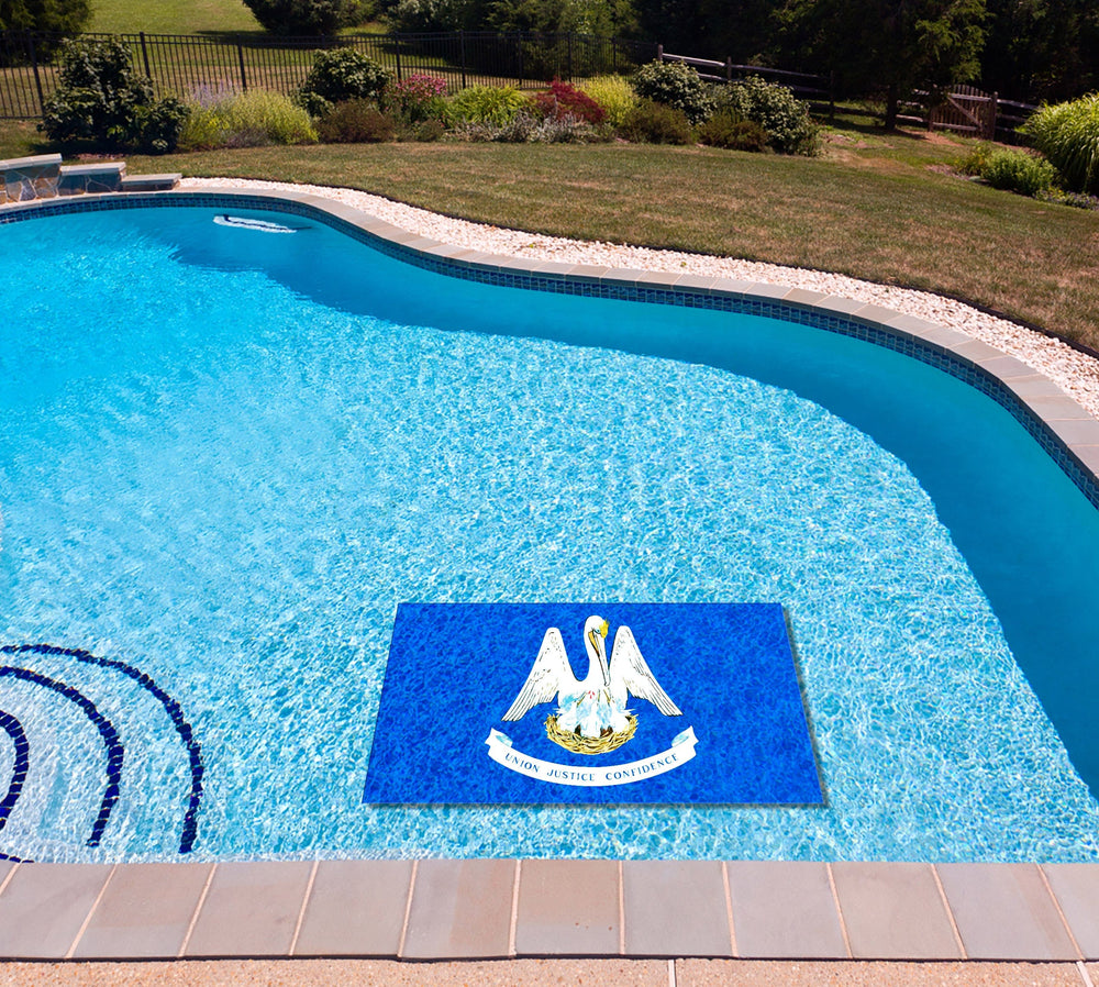 Slick Woody's Cornhole Co. State Flag Pool Tattoo Louisiana State Flag Underwater Pool Mat