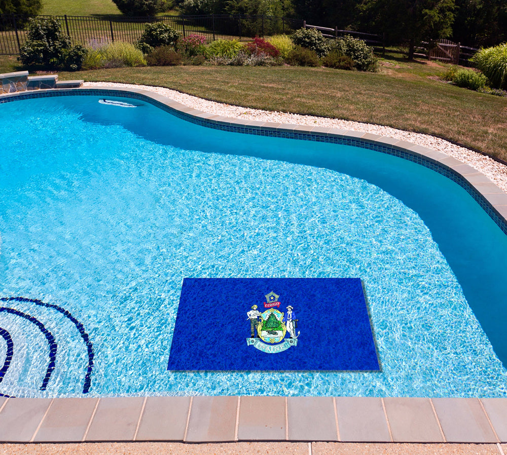 Slick Woody's Cornhole Co. State Flag Pool Tattoo Maine State Flag Underwater Pool Mat