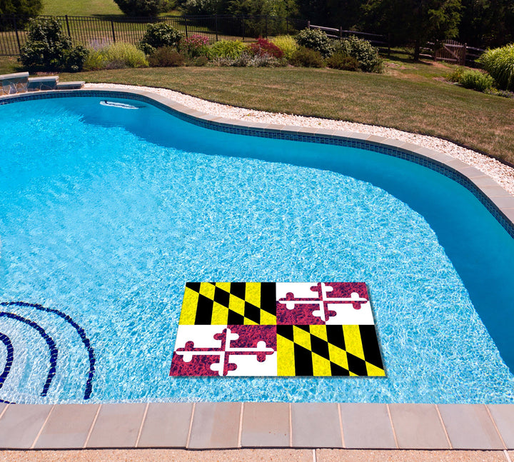Slick Woody's Cornhole Co. State Flag Pool Tattoo Maryland State Flag Underwater Pool Mat