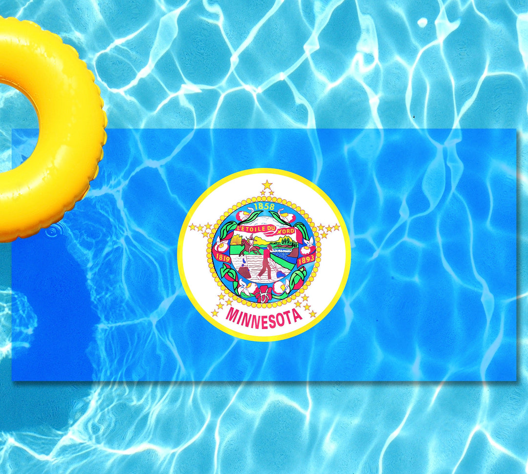 Slick Woody's Cornhole Co. State Flag Pool Tattoo Minnesota State Flag Underwater Pool Mat