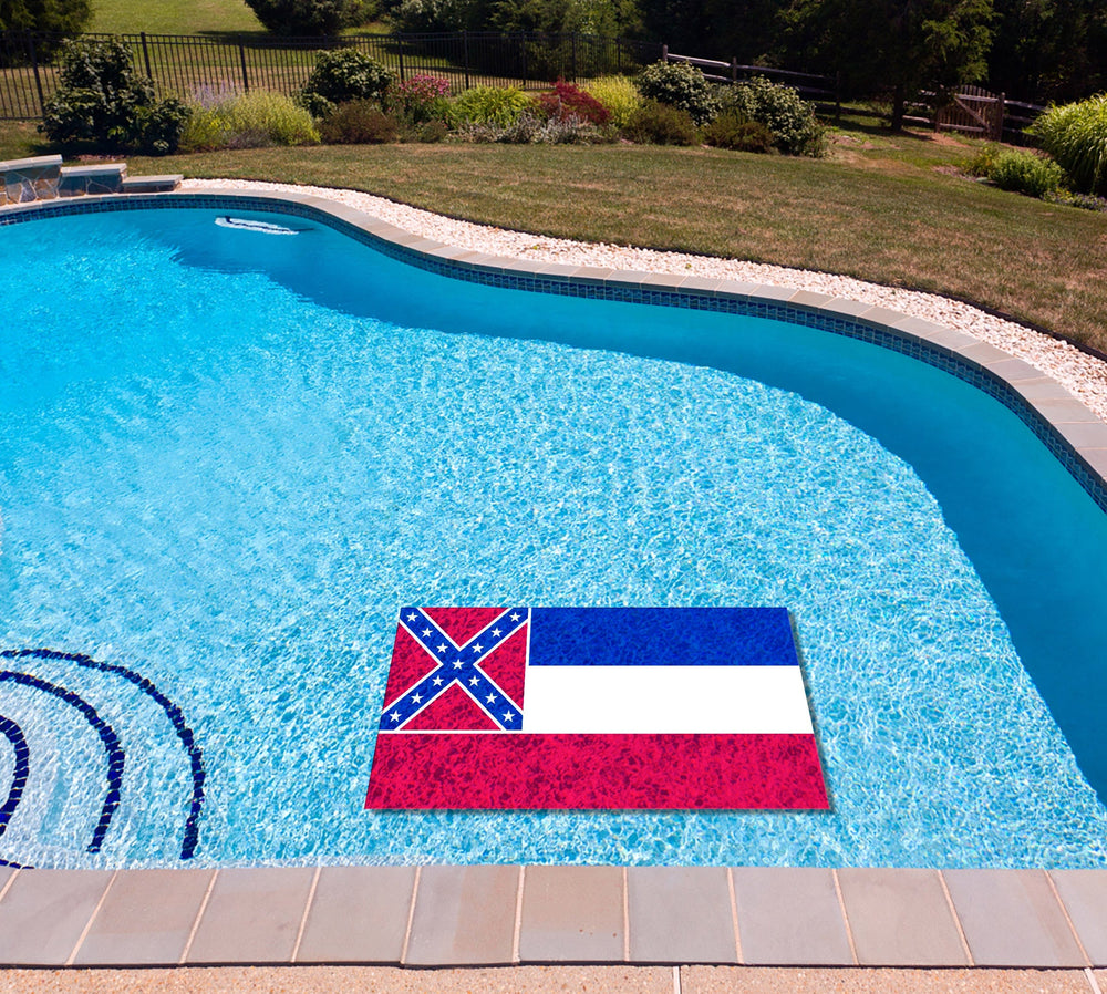 Slick Woody's Cornhole Co. State Flag Pool Tattoo Mississippi State Flag Underwater Pool Mat