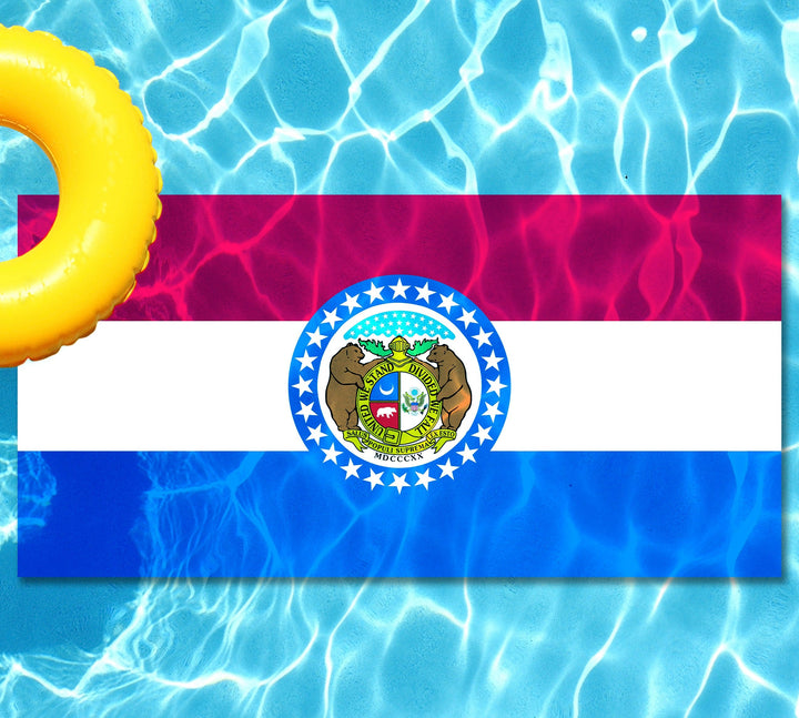 Slick Woody's Cornhole Co. State Flag Pool Tattoo Missouri State Flag Underwater Pool Mat