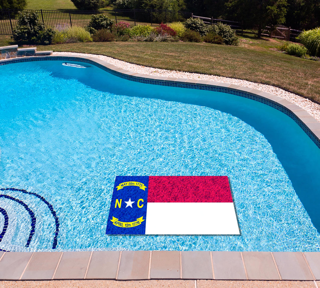Slick Woody's Cornhole Co. State Flag Pool Tattoo North Carolina State Flag Underwater Pool Mat
