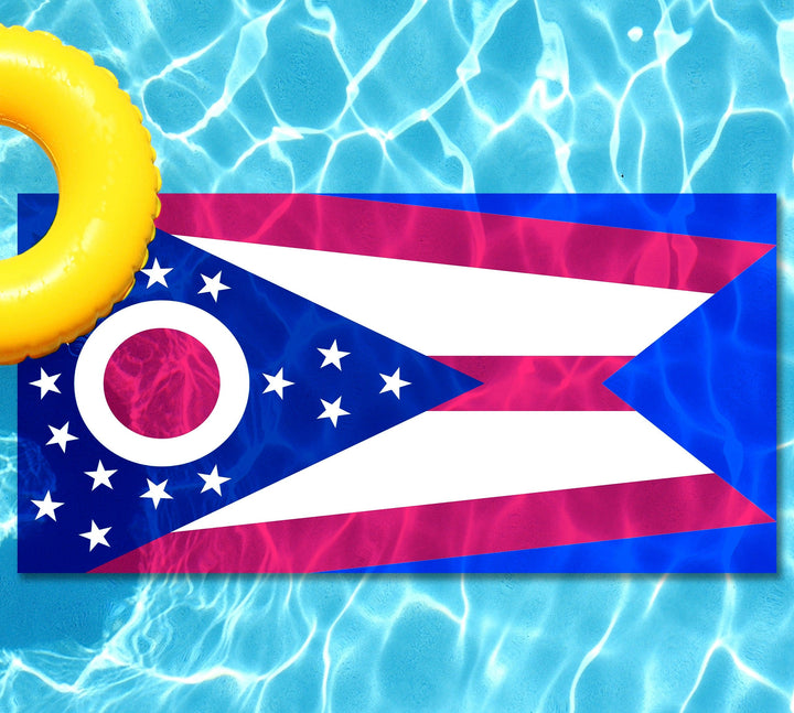 Slick Woody's Cornhole Co. State Flag Pool Tattoo Ohio State Flag Underwater Pool Mat