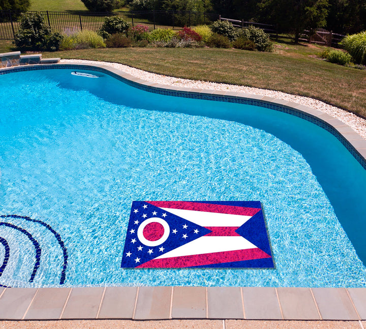 Slick Woody's Cornhole Co. State Flag Pool Tattoo Ohio State Flag Underwater Pool Mat