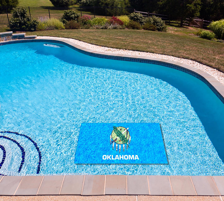 Slick Woody's Cornhole Co. State Flag Pool Tattoo Oklahoma State Flag Underwater Pool Mat