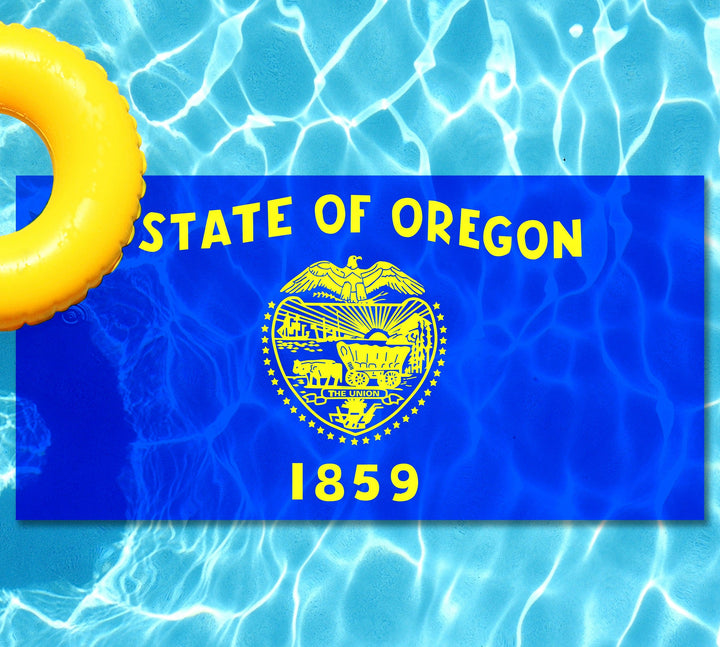 Slick Woody's Cornhole Co. State Flag Pool Tattoo Oregon State Flag Underwater Pool Mat