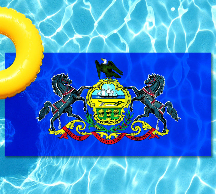 Slick Woody's Cornhole Co. State Flag Pool Tattoo Pennsylvania State Flag Underwater Pool Mat