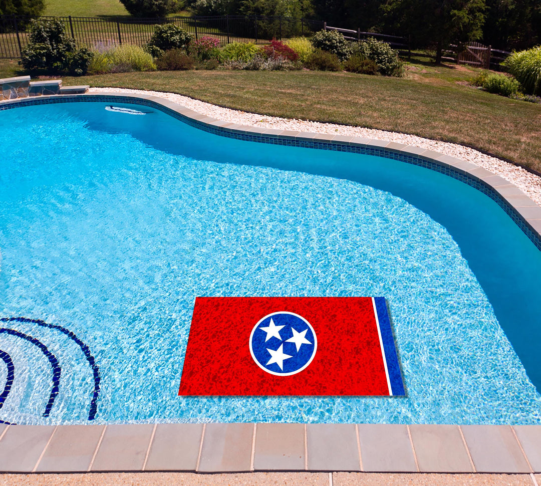 Slick Woody's Cornhole Co. State Flag Pool Tattoo Tennessee State Flag Underwater Pool Mat